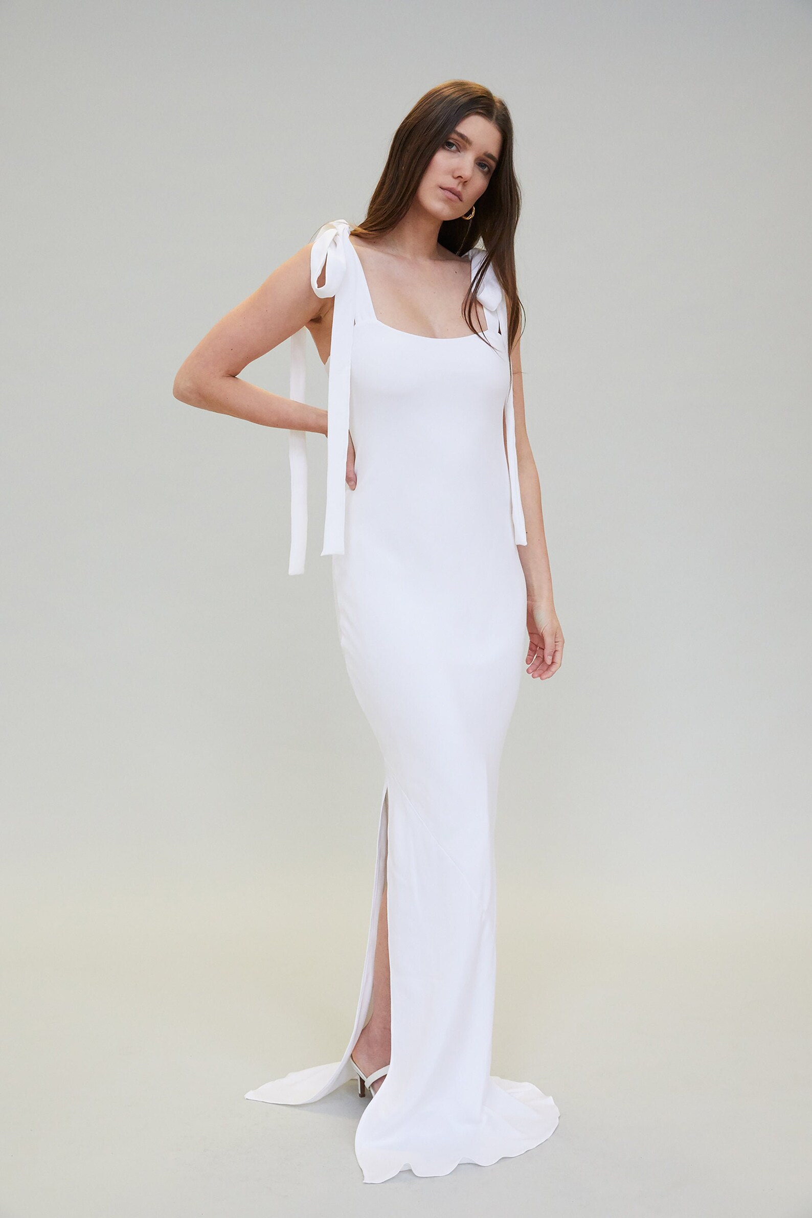 Satin Slip Dress White Silk Slip Dress Beach Wedding Dress Etsy