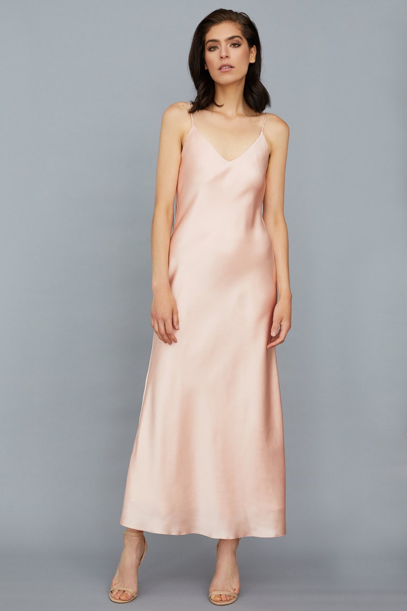 rose gold slip dress
