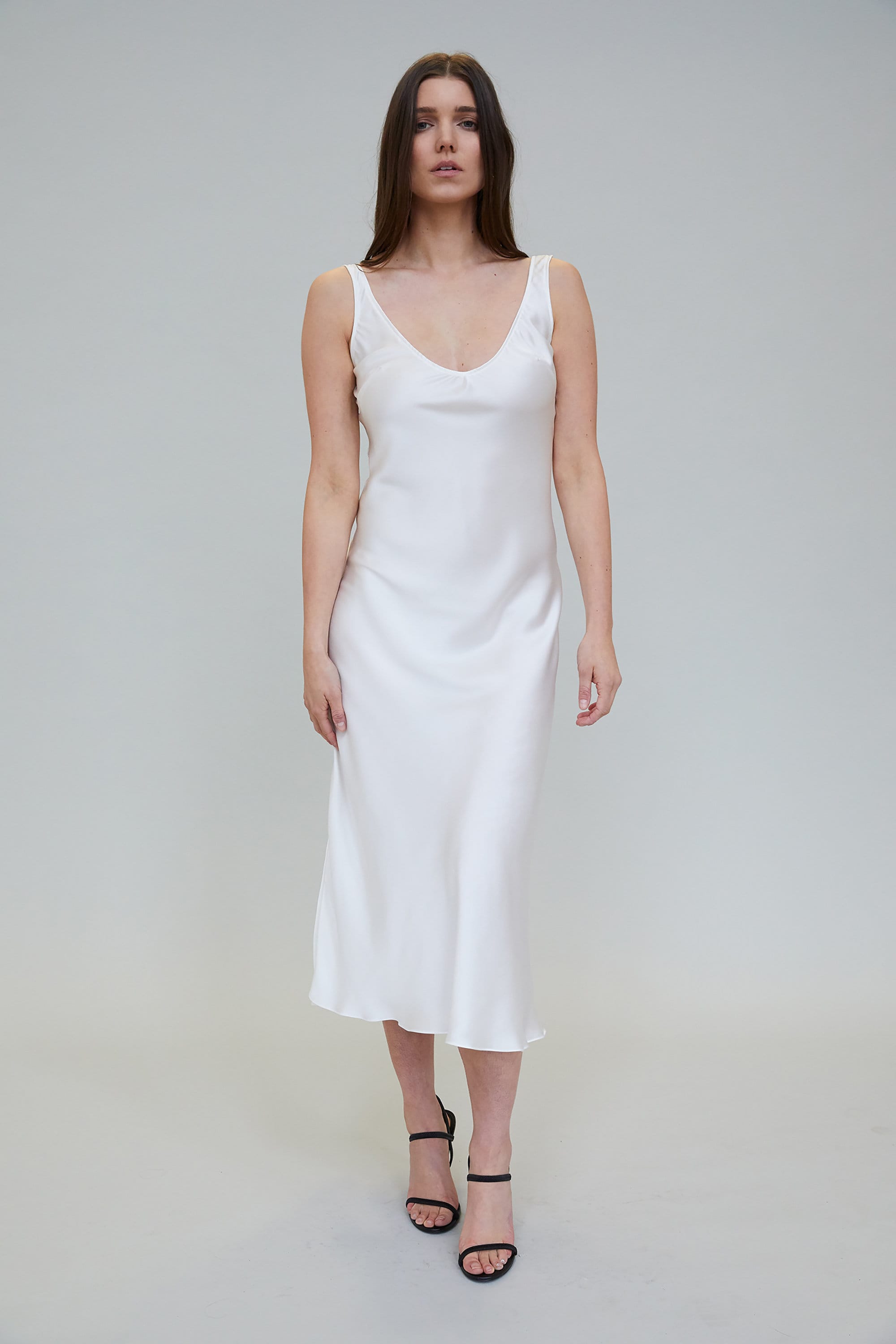 Elegant Ivory Silk Slip Dress Silk Satin Party Wear Dress Etsy