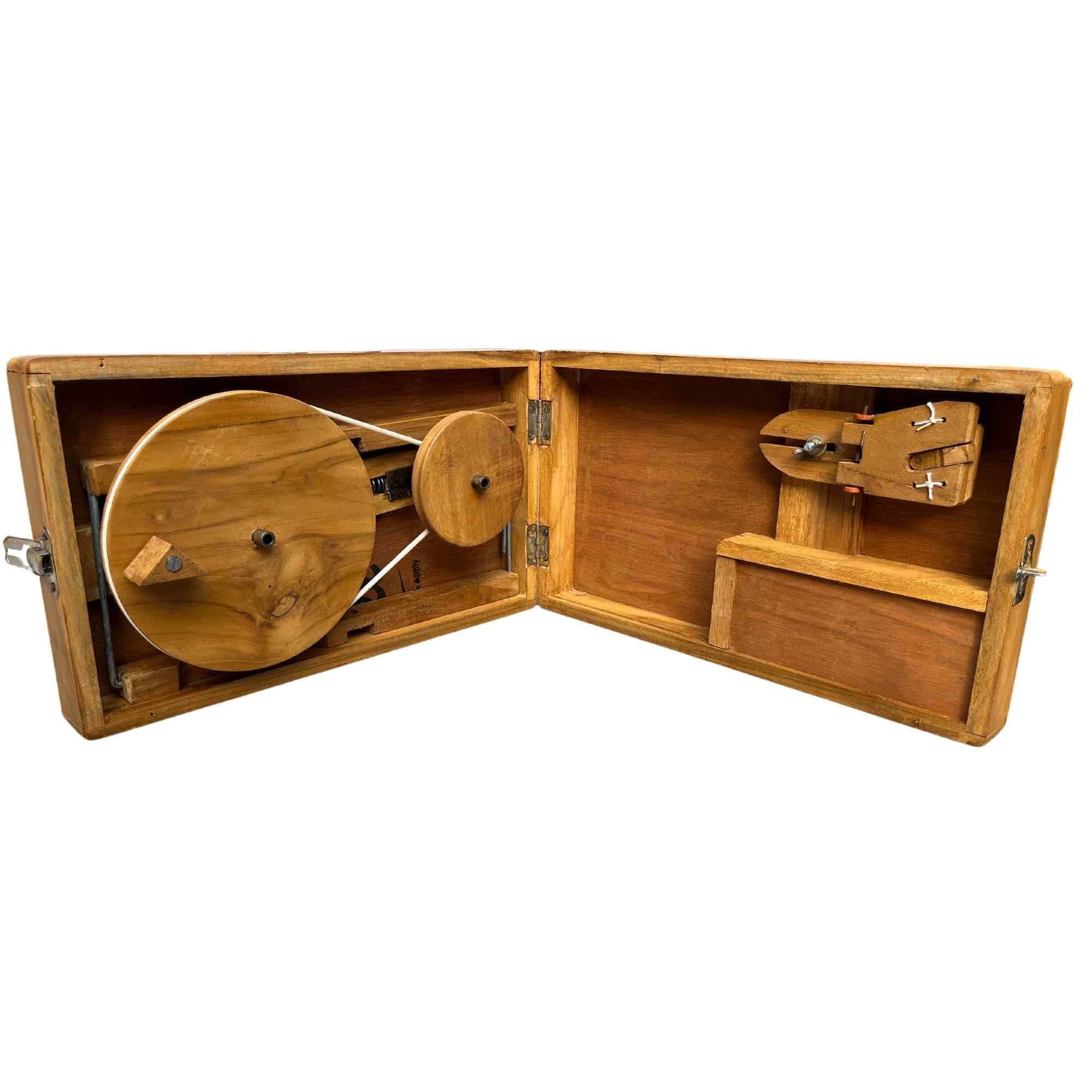 糸紡ぎ機 ボックスチャルカ インド製 糸を紡ぐボックスチャルカ 糸車