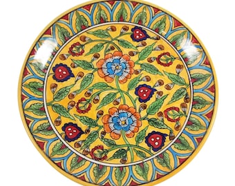 India Meets India Ceramic Dinner Plate Dessert Plate Service Plate Party Kitchen 12 Inch, Handicraft By Awarded Indian Artisan