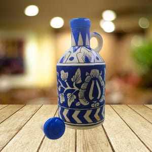 Handicraft Exclusive Ceramic Oil Bottle Storage Bottle Wine Bottle of 1 Litre
