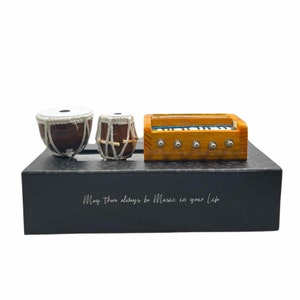 India Meets India Miniature Tabla-Harmonium Collectible 7 inch in Gift Box