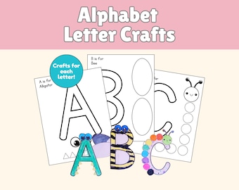 Manualidades con letras del alfabeto: Dibujos de animales para imprimir de la A a la Z - Aprendizaje preescolar (Descarga en PDF)