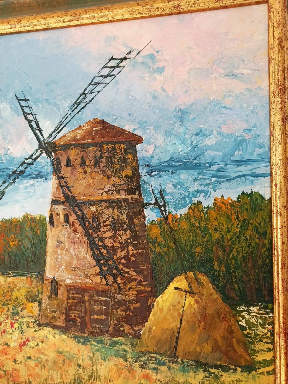 Windmill Original Oil Painting on Canvas Oil 80x60cm wall art Etsy