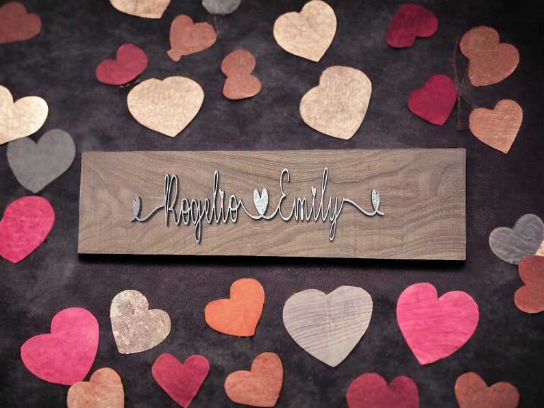 Personalized Couple Sign Romantic 3D Name Sign Heart Sign for Couples ...