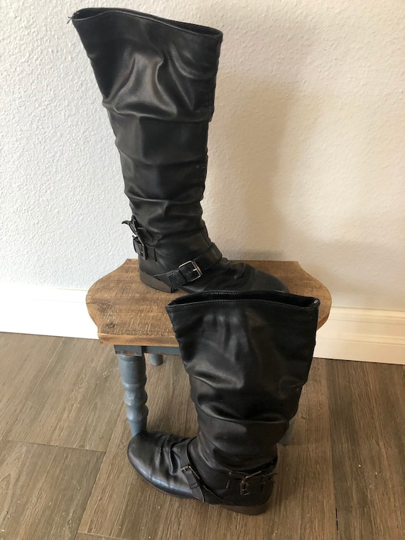 slouchy motorcycle boots