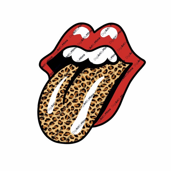 Leopard Lips PNG, Rolling Stones Lips Leopard Tongue PNG Leopard Lips Clipart Leopard Lips Files Png Digital Download