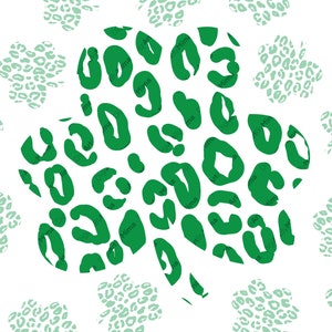 Leopard Shamrock PNG, St Patricks day png, Clover png