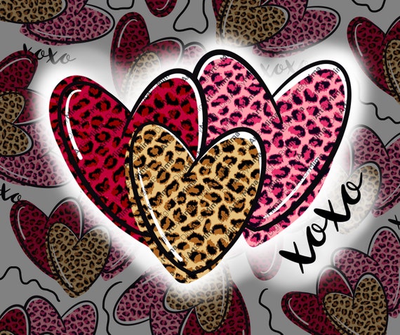 Louis Vuitton Leopard Hearts PNG, LV Inspired Valentine's Day Gift