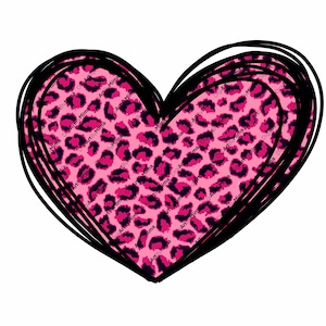 Valentines Day Pink Hearts Sublimation Download, Leopard Print Hearts Valentine&#39;s Day Png Valentines day printable hearts leopard hearts png
