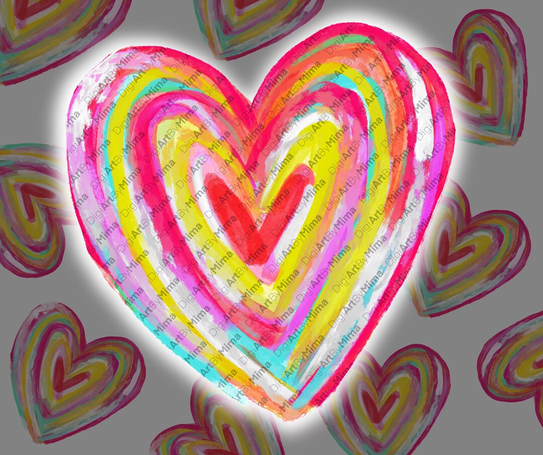 Valentines Day Png Sublimation, Valentines Heart Printable, Colorful ...