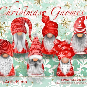 Christmas PNG, Gnomes Clipart, Scandinavian Gnomes Clipart, Gnome Clipart, Nordic Gnomes, Gnomies Illustration, Christmas Gnomes Printable