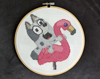 Flamingo Queen cross stitch pattern