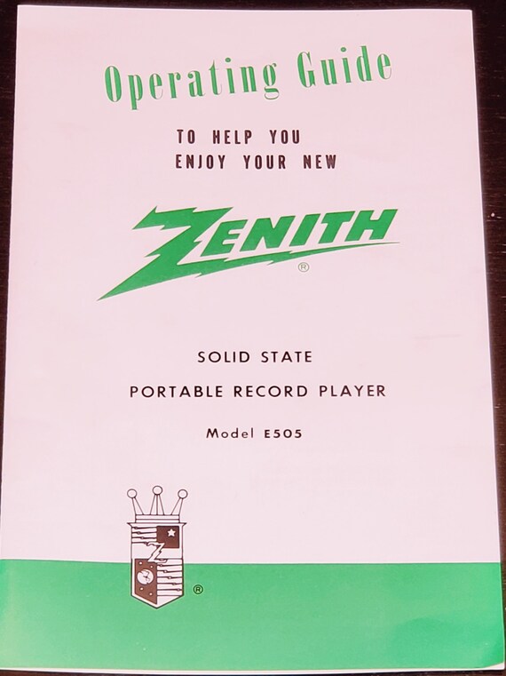 Portable Phonograph Record Player Zenith 1973 E505 NOS New