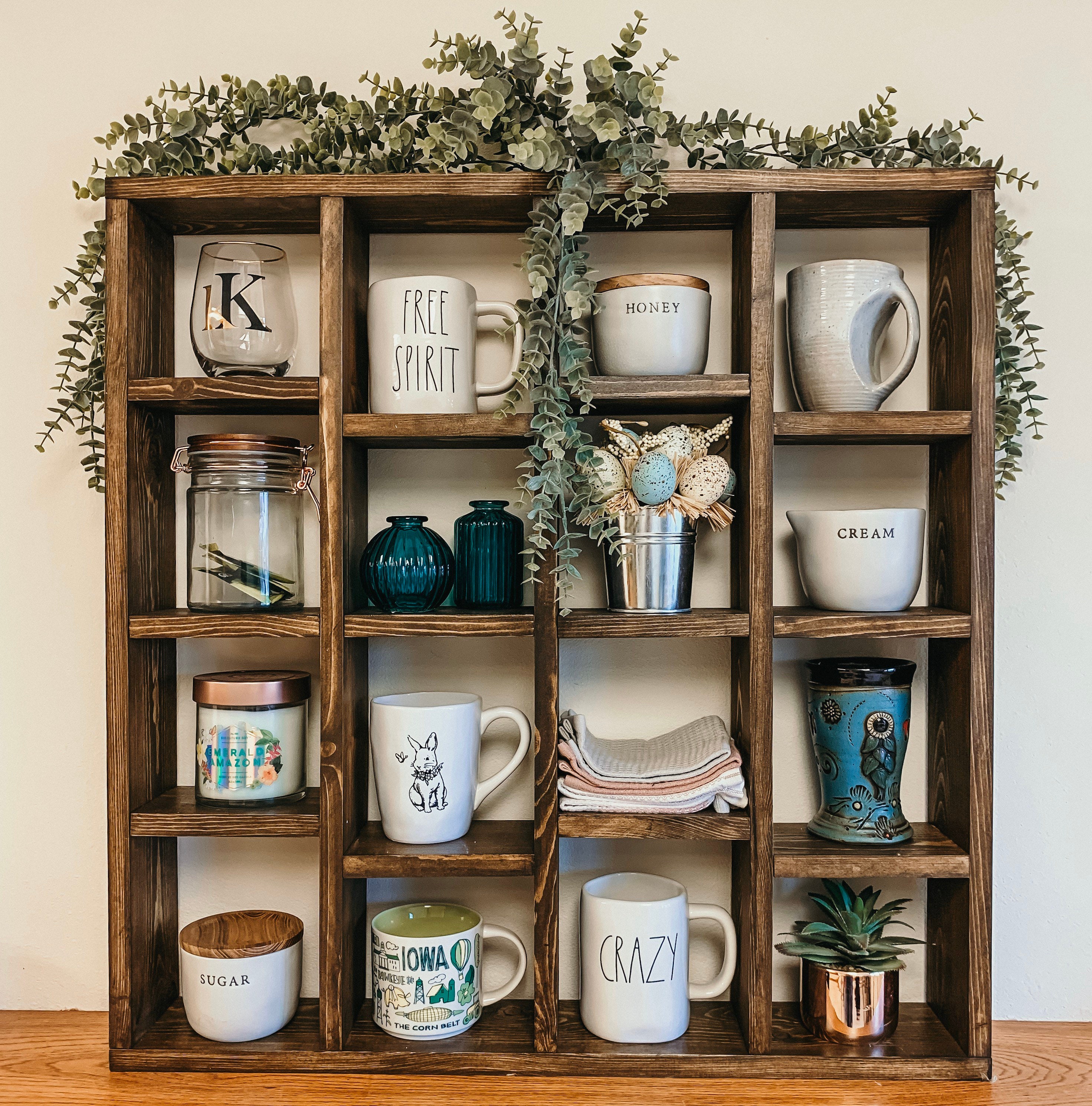 Coffee mug shelves, Tea cup shelf, Mug cubby,Wall mounted shelves