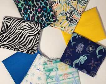 Curated fat quarter bundle. Land and sea