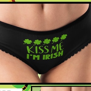 Kiss Me I'm Irish St Patricks Day Womens Thong Underwear - Davson