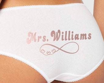 Personalized Wedding Panties, Customized Bridal Panties, Honeymoon Sexy Panties, Wedding Lingerie, women’s underwear