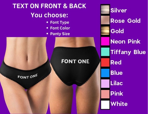 Personalized Custom Sexy Panties With Text on Front & Back Option, Sexy  Cute Lingerie, Women's Underwear 