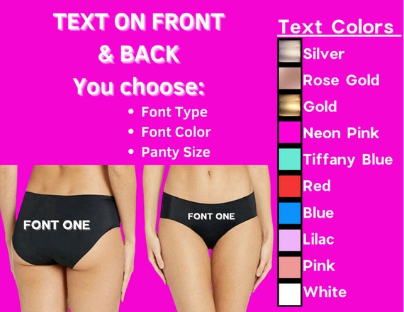Personalized Custom Sexy Panties With Text on Front & Back Option, Sexy  Cute Lingerie, Women's Underwear, Seamless Panties 
