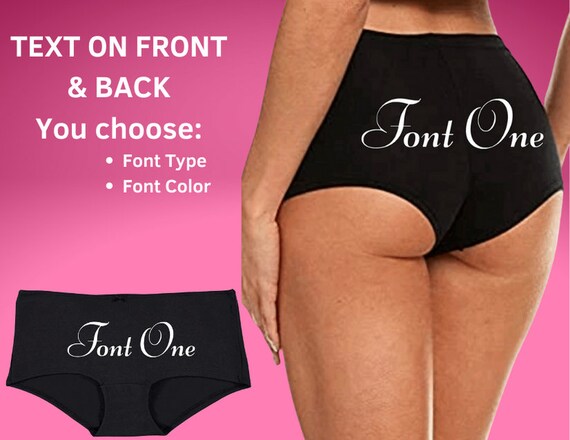 Personalized Custom Sexy Panties With Text on Front & Back Option, Sexy  Cute Lingerie, Women's Underwear 