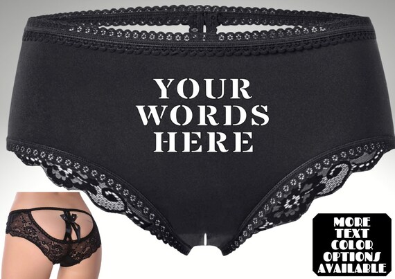 Custom Panties With Your Own Words, Custom Name Underwear, Sexy Lingerie  for Her, Kinky Valentines Gift Idea, Naughty Christmas, Cum Panties 