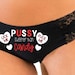 Pussy Sweet As Candy Valentine’s Laser Cut Bikini Cheeky Hipster Panties, Women's Underwear 