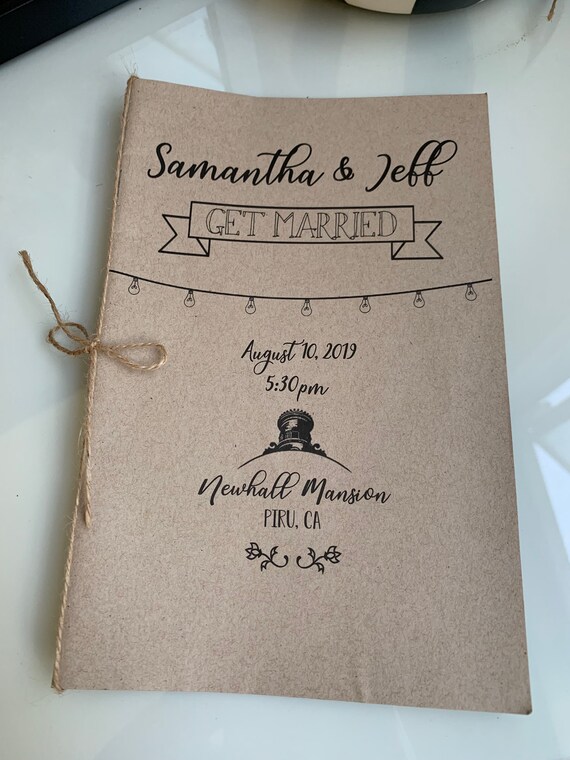 6 Page Jewish Wedding Program Etsy