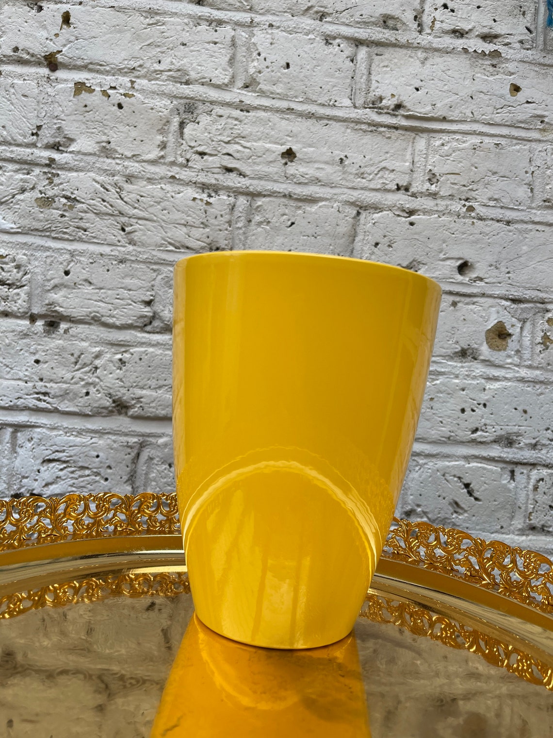 Yellow Ceramic Pot 12cm Diameter Indoor Plant Pot Golden Etsy