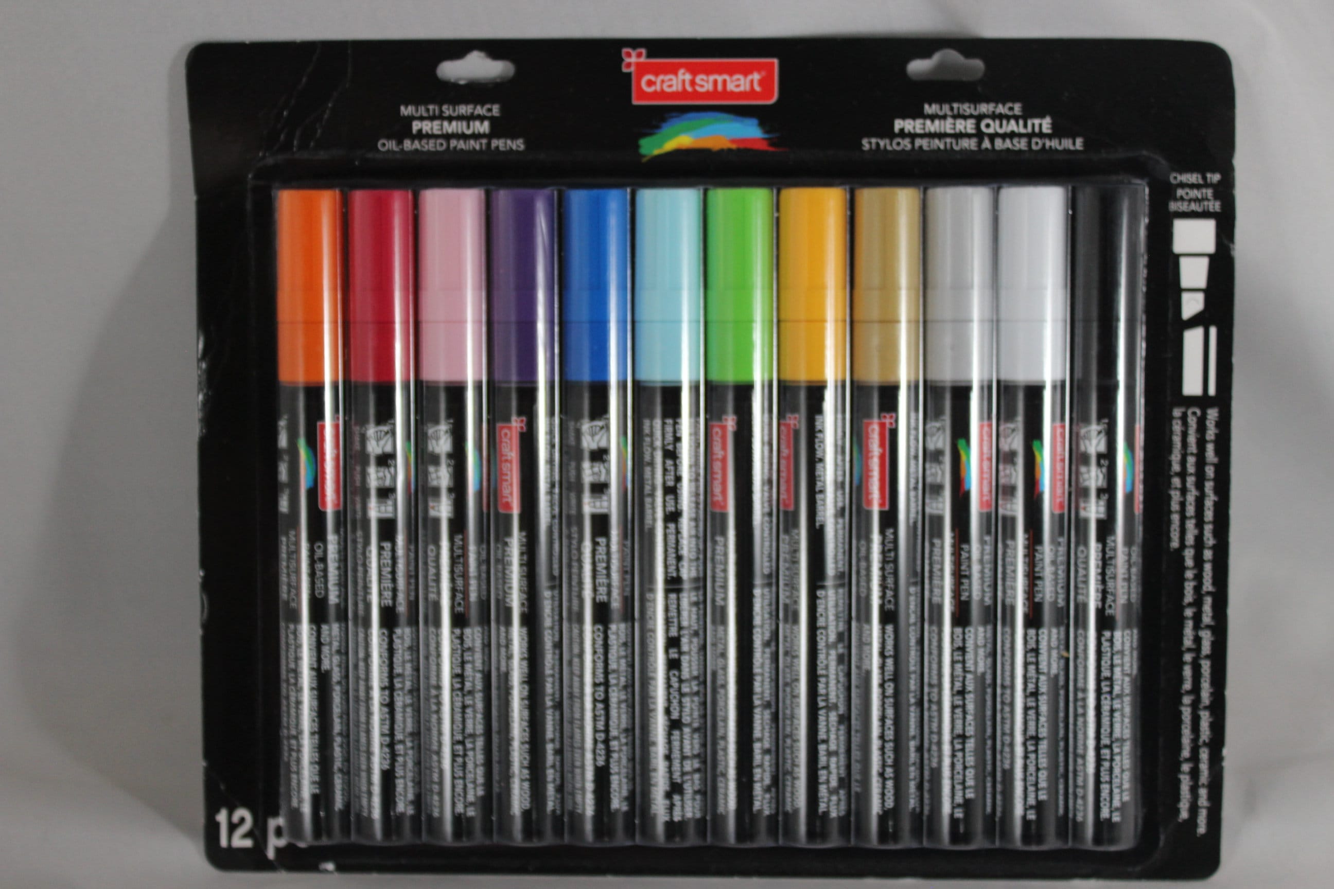 Craft Smart Multi Surface Premium Oil Based Paint Pens 12pc Chisel Tip -  Etsy