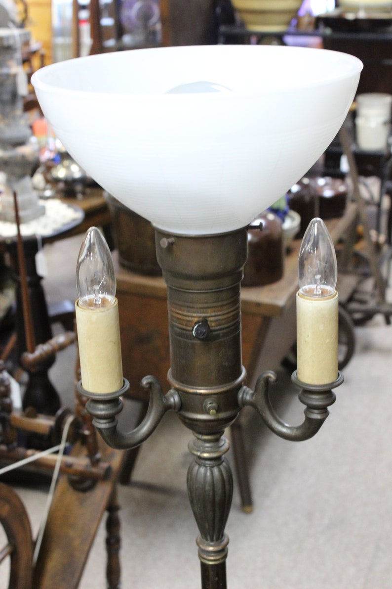 Antique Copper Torchiere Candelabra 4 Light Floor Lamp Etsy