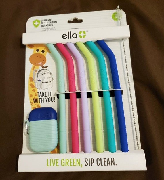 Ello Impact Silicone Fold & Store Straws with Carry Case
