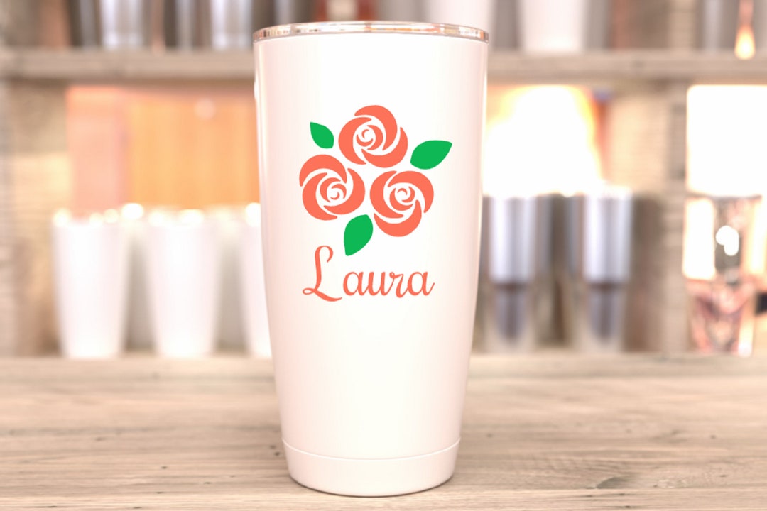 Custom Rosebud Name Monogram Decal in Permanent Vinyl 3 Etsy