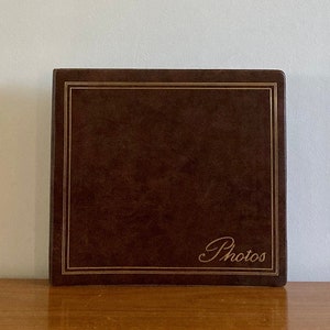 Large Classic Leather Photo Album. 3-ring Binder Photo Album With