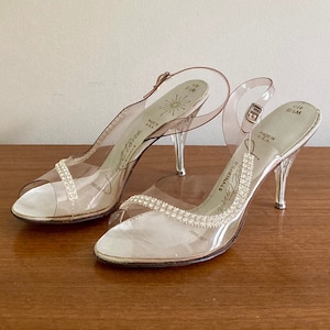 Lucite shoes low heel best sale