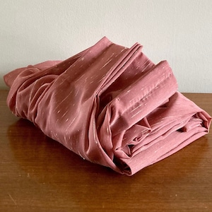 Dusty Rose Pinch Pleat Curtains | Retro 70s80s Curtains | Vintage 80s Dusty Rose Curtains | Semi-Sheer Curtains | 70s Decor