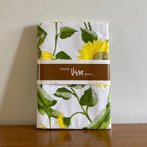 NOS Vera Neumann Sunflowers Vinyl Tablecloth: 70s Kitchen Decor (52x70)