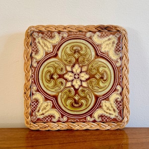 Adorable Tile Trivet | Vintage Trivet | Retro Pot Holder | Tile Trivet | Retro Ceramic Trivets | 70s Home Decor | 70s Trivets