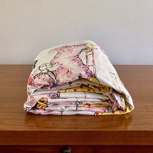 Kids Cotton Circus Coverlet | Vintage Single 100% Cotton Coverlet Blanket | Retro Toddler Blanket | Kitsch Circus Coverlet | Cotton Coverlet