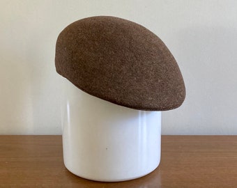 Vintage Brooks Felted Wool Flat Cap - Brown Newsboy Hat SZ 7.5