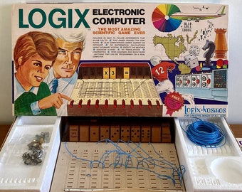 Computadora electrónica Logix vintage de 1971: completa con caja y manual