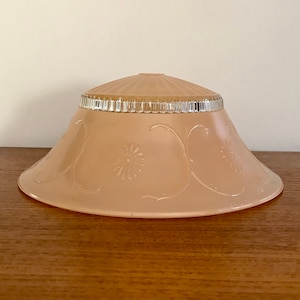 Glass Light Shade | Vintage Semi Flush Mount Ceiling Light Shade | Peach Frosted Glass Fixture | Art Deco Style Light Shade | 50s Decor