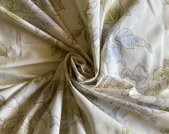 Vintage Springmaid Floral Sheet Set: Percale Double Flat Sheet, Two Pillowcases