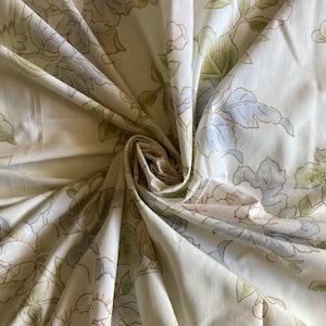 Vintage Springmaid Floral Sheet Set: Percale Double Flat Sheet, Two Pillowcases