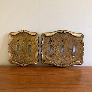 Vintage Amerock Die Cast Double/Triple Light Switch Plate: Retro 70s Decor