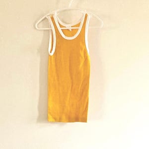 Vintage Mustard Yellow Kids Tank Top: Retro Undershirt