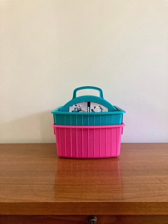 CHOICE Teal OR Fuchsia Makeup Caddy Vintage Toiletry Caddy Retro