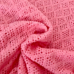 AS-IS Vintage Pink Satin Edge Blanket: Diamond Pattern Bedding