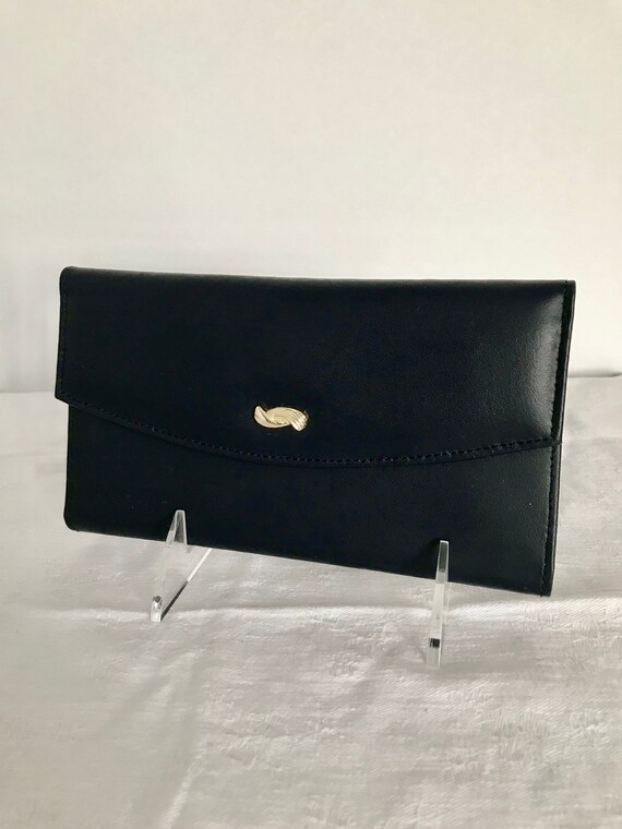 Navy Blue Leather Wallet Vintage Wallet Retro Navy Blue Accessory